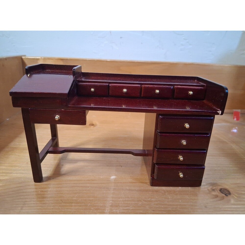 Vtg NEW Town Square Miniatures Dollhouse Furniture Writing Desk Secretary 3x6"
